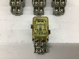 Idec RH28-UL Relay 24 VDC With Base Lot Of 4