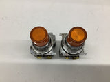 Cutler-Hammer 10250T/91000T Amber Pilot Light Lot Of 2