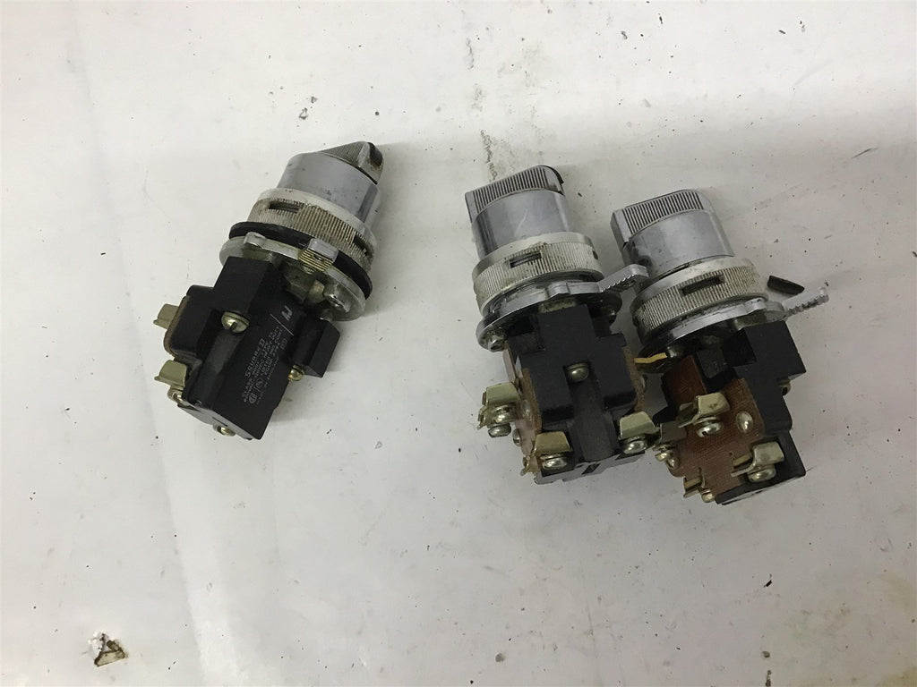 Square D Class 9001 Selector Switch Lot Of 3