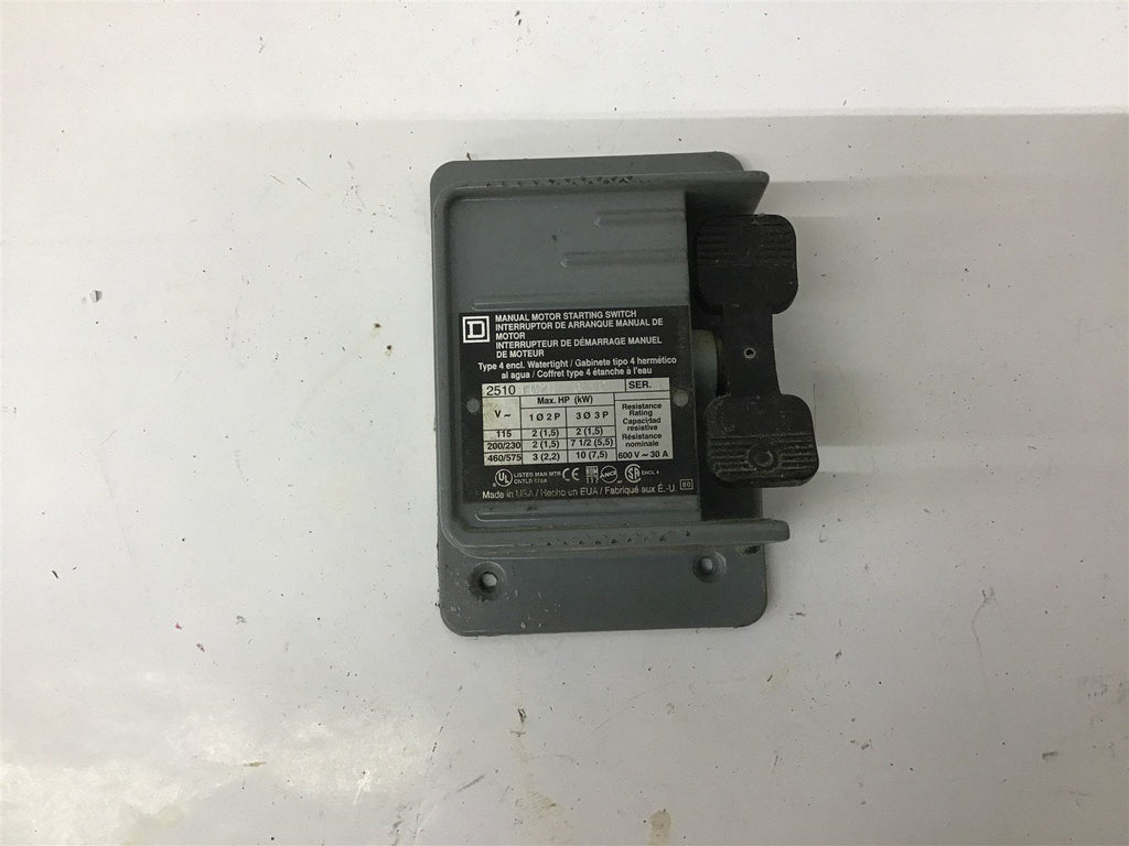 Square D 2510 KW2H-0218 Manual Motor Starting Switch