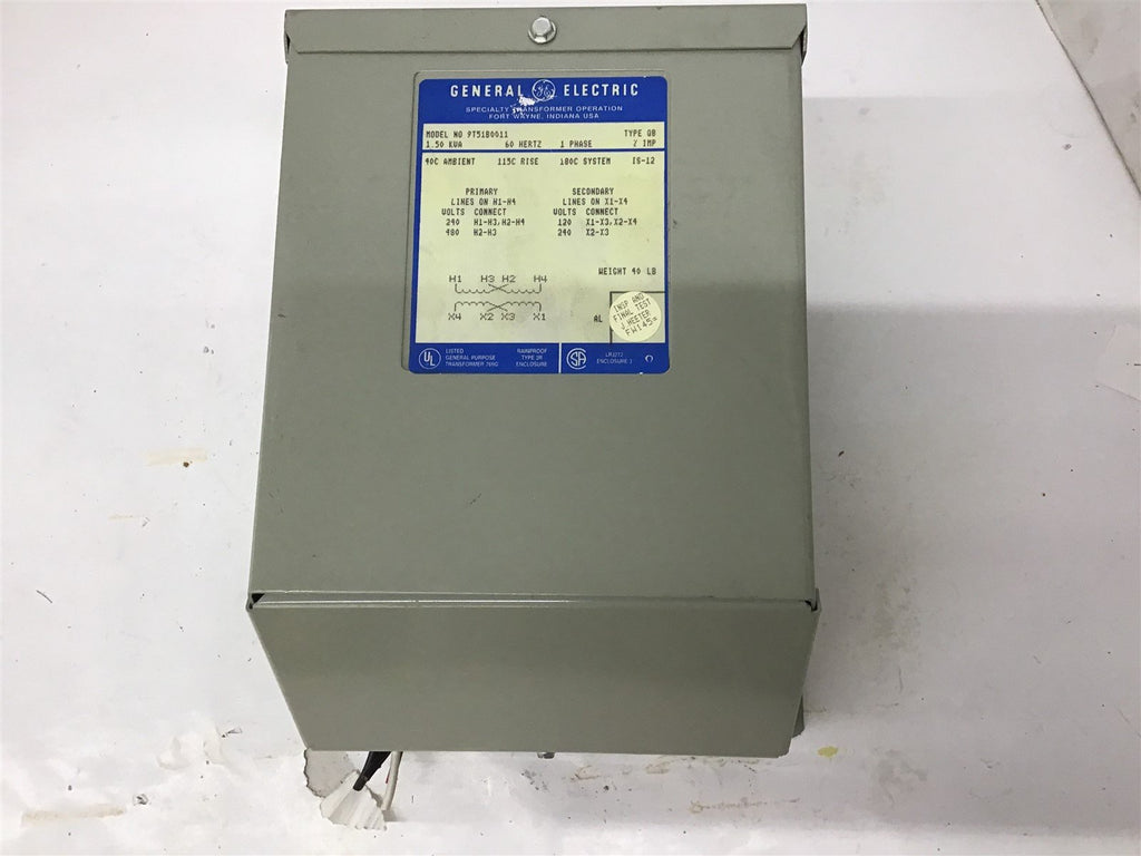 GE 9T51B0011 1.50 KVA 60 Hz Single Phase Transformer 240 480 Pri 120 240 Sec