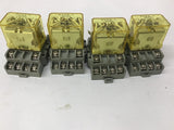 Idec RH4B-U 120 volt Relay With Base Lot Of 4