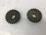 Martin 08B25 25 Teeth 1-1/8" ID x 1/4" Key W Sprocket Lot Of 2