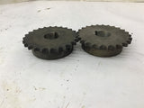 Martin 08B25 25 Teeth 1-1/8" ID x 1/4" Key W Sprocket Lot Of 2