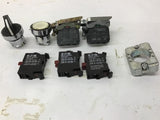 Assorted Lot of Contact Blocks Pushbuttons and accessories Lot Of 8