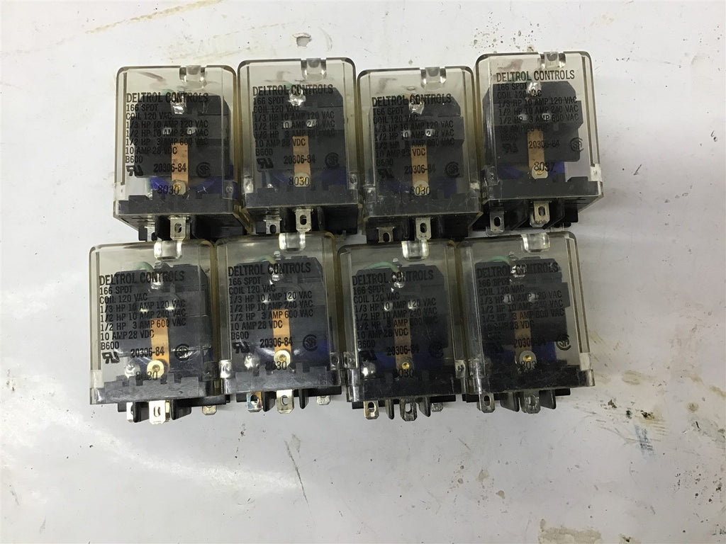 Deltrol 166 SPDT 1/3 Hp 10 Amp Relay 120 volt Coil Lot Of 8