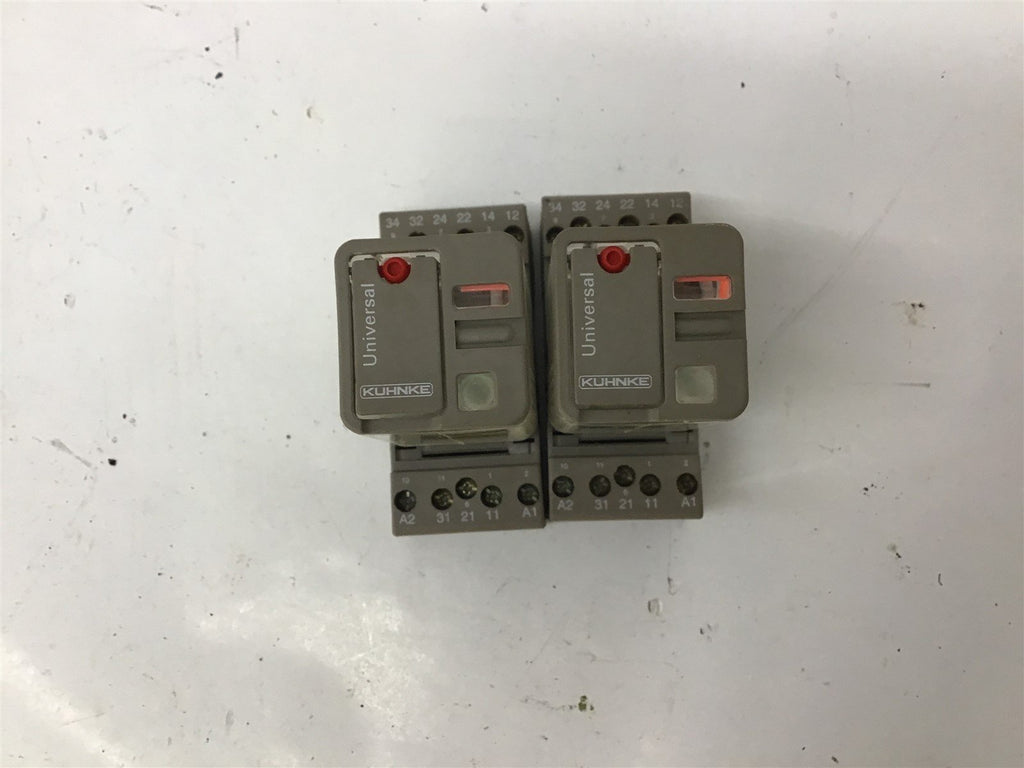 Kuhke UF3-110VAC1 250 VAC 4 A Relay With Base Lot Of 2