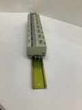 Telemecanique AB3-RV162U Terminal blocks Lot of 8 Mounted on Din Rail