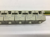 Telemecanique AB3-RV162U Terminal blocks Lot of 8 Mounted on Din Rail