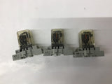 Square D 8501-KU13 120V Relay w/ 8501-NR82 Base 10A 300VAC Lot Of 3