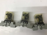 Square D 8501-KU13 120V Relay w/ 8501-NR82 Base 10A 300VAC Lot Of 3