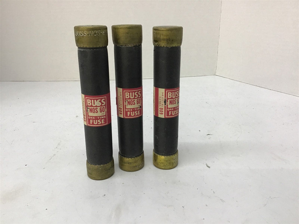 Buss NOS-60 Fuse 60A 600V Lot Of 3