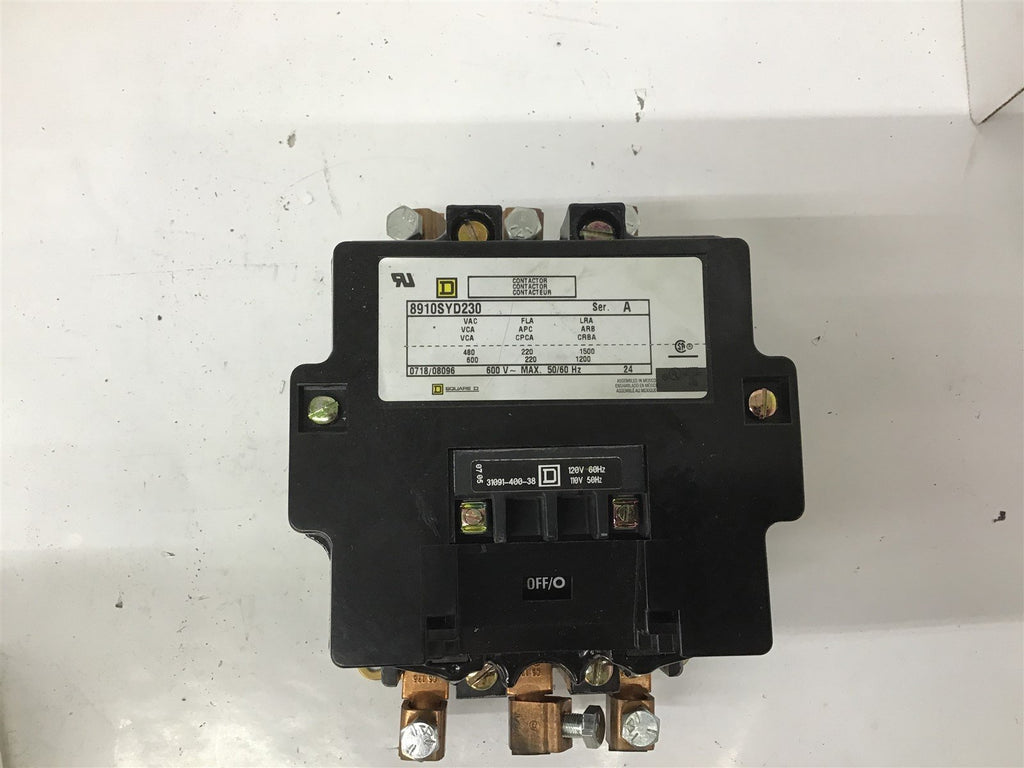 Square D 8910SYD230 Contactor 120V Coil