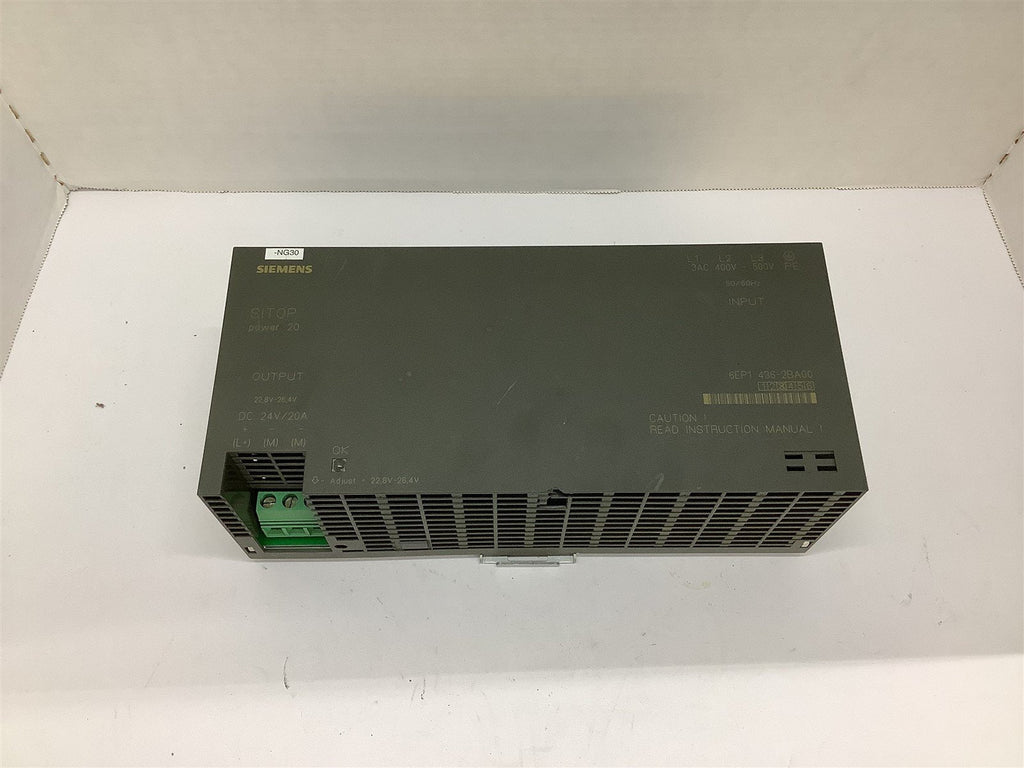 Siemens SITOP 6EP1436-2BA00 22.8-26.4V 24 V 20 A 50/60 Hz Power Supply