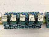 Finder 55.34.9.024.5040 Power Relay Lot of 7 W/ Din Rail 24 1/2" L 1 1/4" W