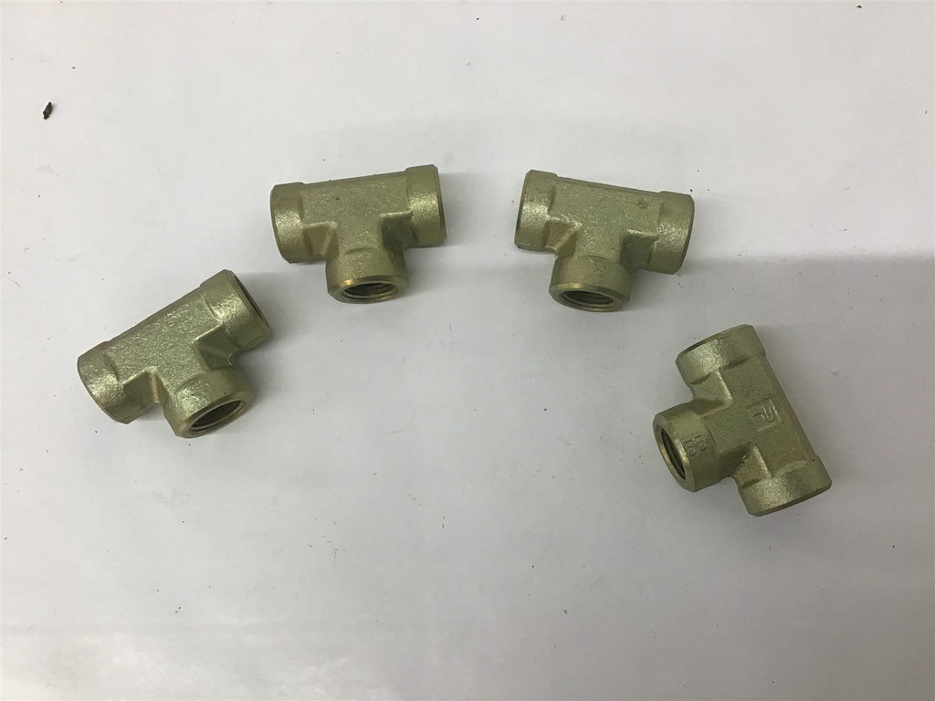 Parker Hydraulic / Pneumatic Fittings 1/2" NPT T Fittings Lot Of 4