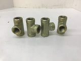 Parker Hydraulic / Pneumatic Fittings 1/2" NPT T Fittings Lot Of 4