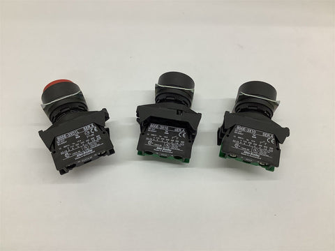 Allen-Bradley 800E-3X01L /800E-3X10 W/ Switches Lot Of 3