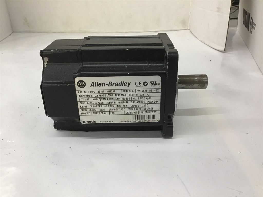 Allen-Bradley MPL-B310P-MJ22AA Servo Motor 460 V 5000 RPM 1.03 HP