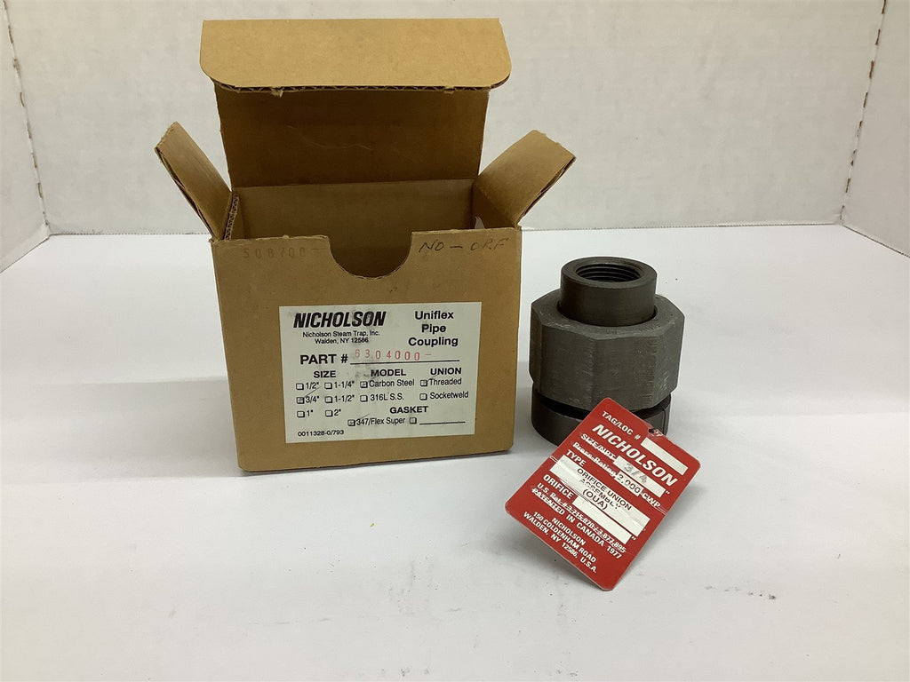 Nicholson 6304000 Uniflex Pipe Coupling Threaded Carbon Steel 3/4"