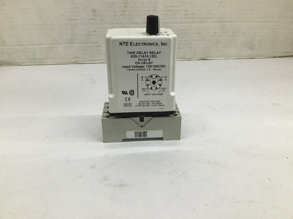 NTE Electronics Inc R28-11A10-120L Time Delay Relay W/ Allen Bradley 700-HN202