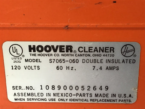 Vintage Hoover S7065-060 Commercial Vacuum Cleaner W/ Hose deals & Brush Head Tested