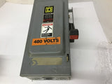 Square D HU361 NON-Fusiable Safety Switch 600 Volts Type 1 30 HP