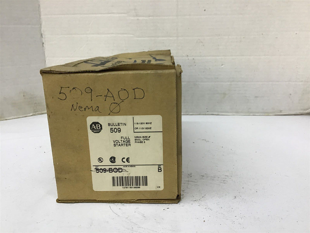 Allen-Bradley 509-AOD Ser. B Starter NEMA Size 0 460/575 V 5 HP 3PH 3-5 Pole