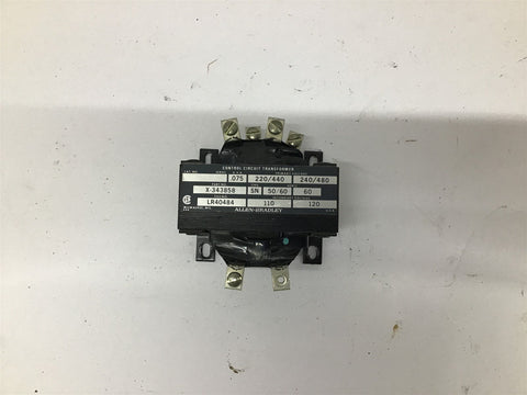 Allen-Bradley X-343858 Type SN Transformer 240/480 V 60 Hz .075 KVA