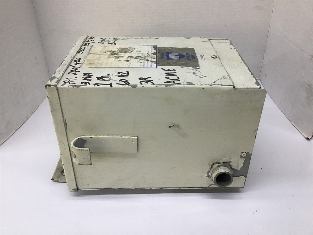 Acme Transformer 3 KVA Single Phase 240/480 Pri 120/240 Sec