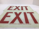 Western Fluorescent Light Co. Exit Sign 1' Length x 8" Wide Lot Of 2