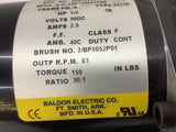 Baldor GPP7450 DC Motor 1/4HP 2.5AMP 90DCV 83OUT RPM 150Torq IN LBS 30:1Ratio