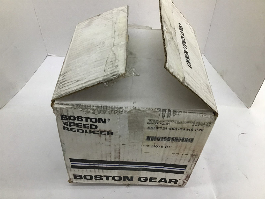 Boston Gear SSHF721-50K-B5-HS-P20 Right Angle Speed Reducer 0.66 HP 857 Torque