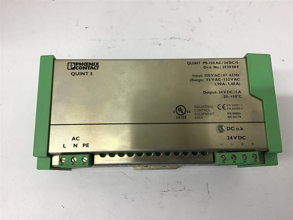 Phoenix contact Quint 5 PS-120 AC/24DC/5 2939069 Power Supply