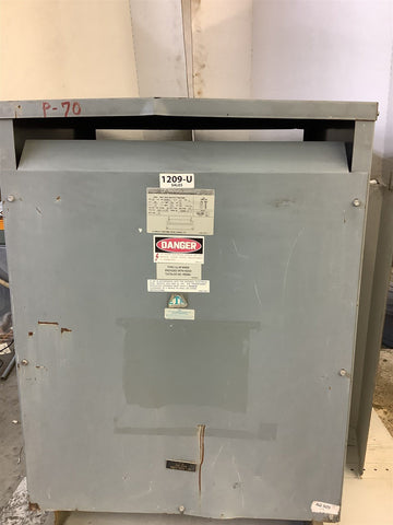 Square D 100S06291 Sorgel Insulated Transformer 100 kVA 480/120V 208/833Amp 1 PH