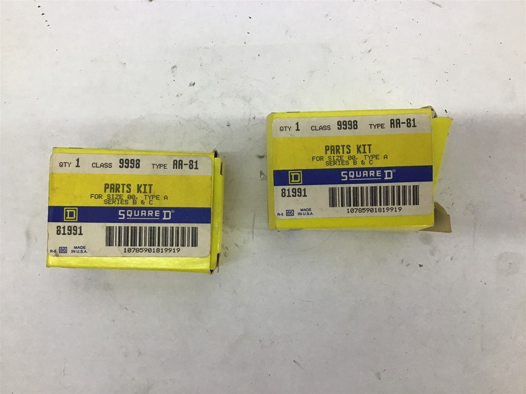 Square D Class 9998 Type AA-81 Parts Kit Size 00 Lot Of 2