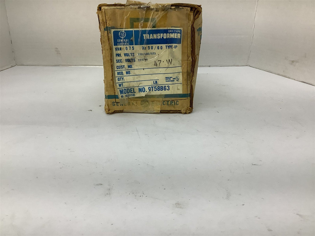 General Electric 9T58B63 Dry-Type Transformer 0.75 kVA 230/460/575 V