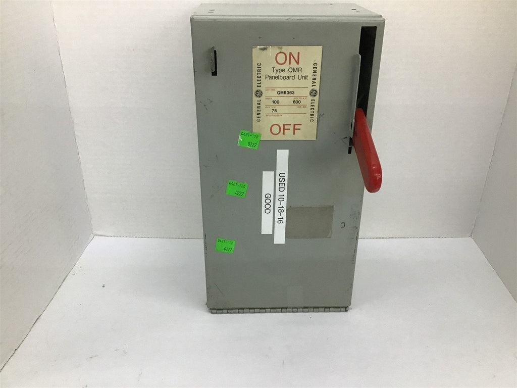 General Electric QMR363 Panelboard Unit 100 Amp 600 VAC 75 HP Fusible