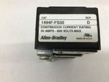 Allen-Bradley 1494F-FS30 Ser. D Fuse Block 30 A 600 V