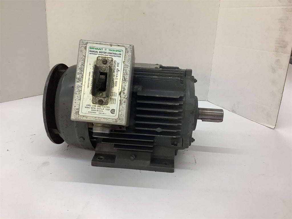 Hitachi D126647 S2 AC Induction Motor 1.5kW W/ Bryant 30103 Motor Controller