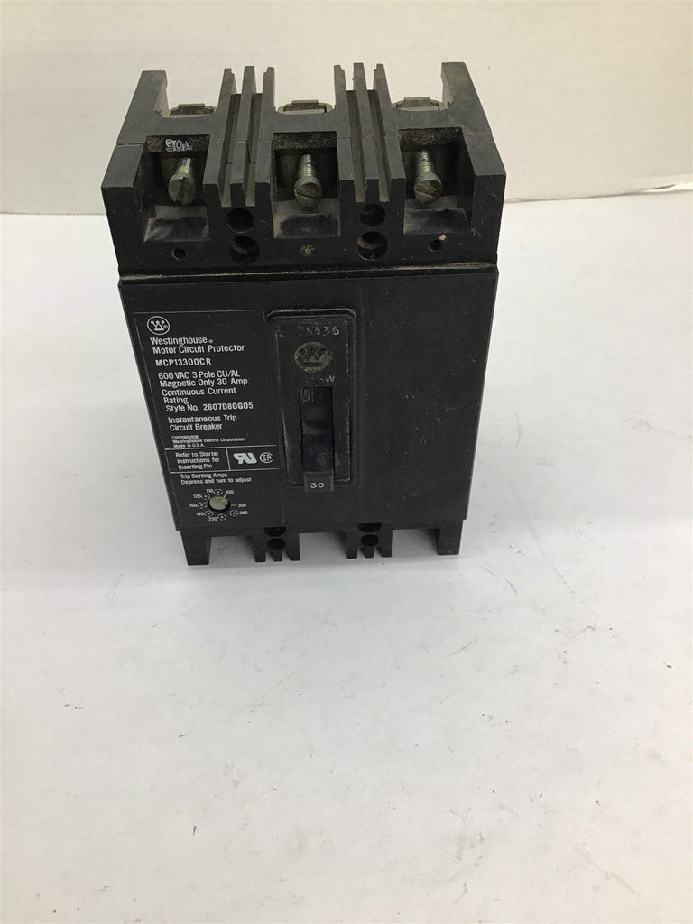 Westinghouse MCP13300CR Motor Circuit Protector 600 VAC 30 AMP 3 Pole