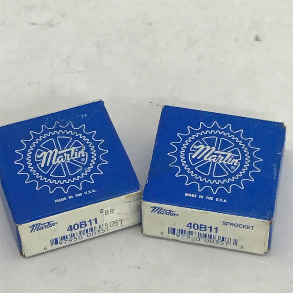 Martin 40B11 Sprocket 1/2" Bore 11 Teeth Lot Of 2