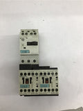 Siemens 3RT1015-1BB42 Contactor Lot of 2 w/ 3RV1011-1AA10 Circuit Breaker