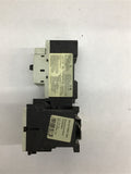 Siemens 3RT1015-1BB42 Contactor Lot of 2 w/ 3RV1011-1AA10 Circuit Breaker