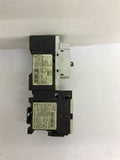 Siemens 3RT1015-1BB42 Contactor Lot of 2 w/ 3RV1011-1AA10 Circuit Breaker