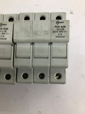 Weber 2403038 PCH Circuit Breaker 3X38 32 A 660 V 2403038 Lot Of 3