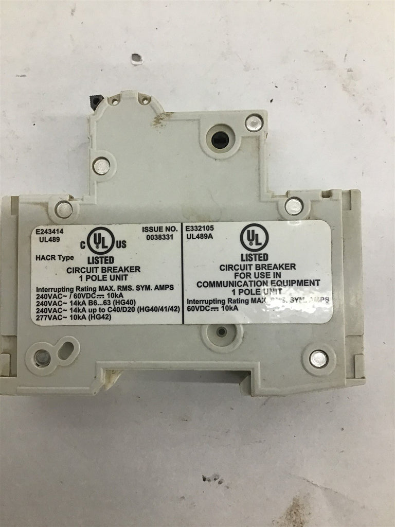 Siemens 5SJ4118-7HG40 Circuit Breaker 15 A