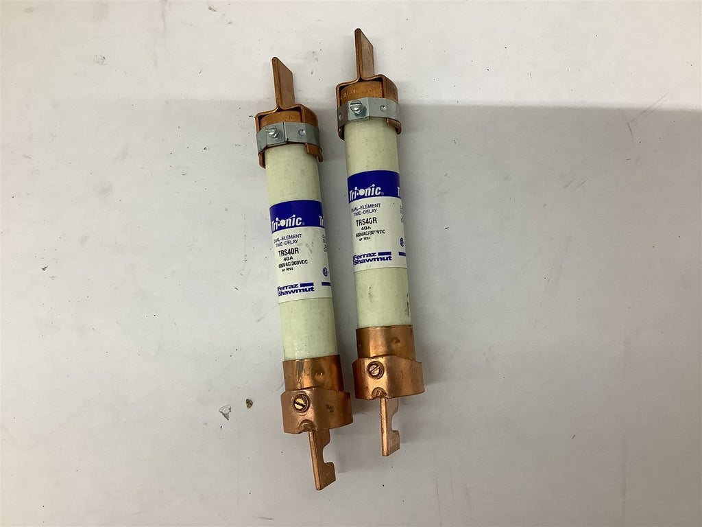 Trionic TRS40R Dual Element Time Delay 40A 600VAC 300VDC Fuse Lot Of 2 ...