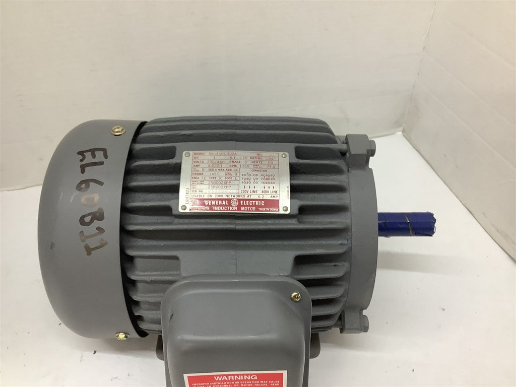 General Electric 5K14BC302A Motor 1HP 230/460V 1160RPM 145TFR 3PH