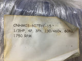 Sumitomo Cyclo CNHM03-6075YC-15 AC Motor 1/3HP 4P 3PH 230/460V 60HZ 1750RPM